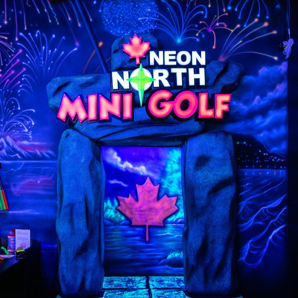 Glowtown mini golf in Whitchurch-Stouffville, Ontario